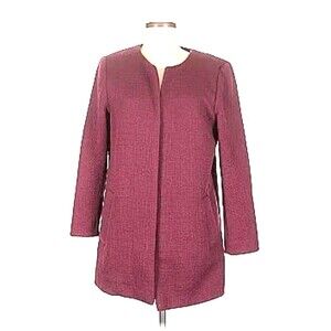 Carolina Belle Montreal Open Front Jacket Cardigan Maroon Sz M 1124H